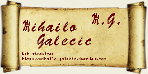 Mihailo Galečić vizit kartica